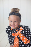 Black White Polka Dots Knotted Headband