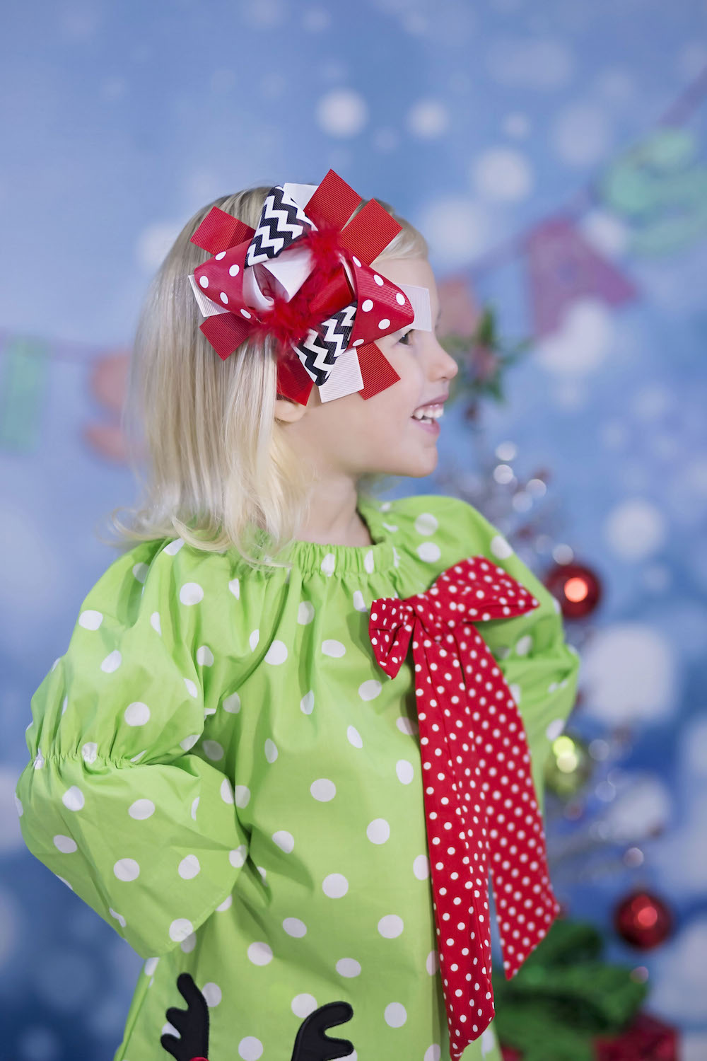 Red/White/Black Boutique Hair Bow