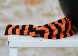Black/Orange Stripe Knotted Headband