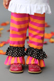Lil Turkey Pant Outfit-Chocolate Hot Pink/Orange