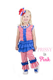 Patriotic Stripes Ruffle Pant Outfit