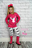 Hot Pink Black Deer Bow Outfit