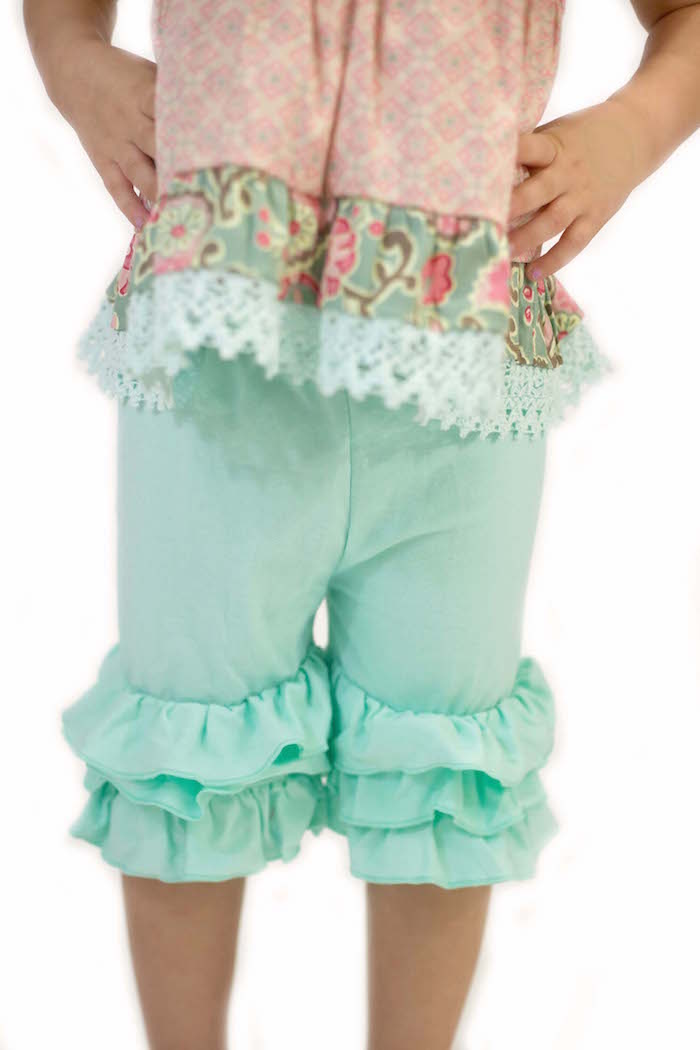 Triple Ruffle Shorties-Mint