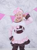 Light Pink White Polka Dots Bowband