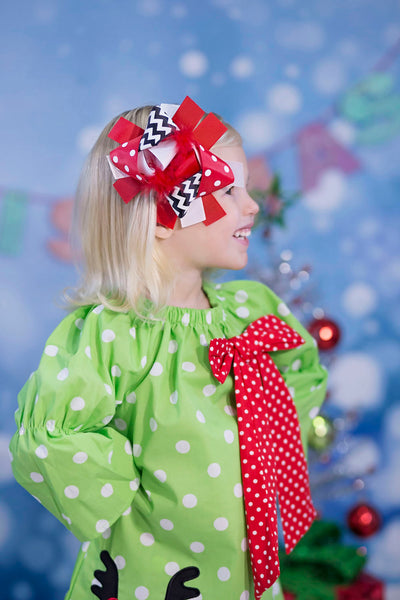 Red/White/Black Boutique Hair Bow