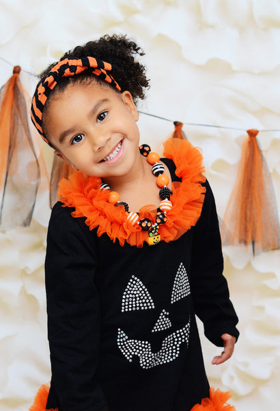 Black/Orange Stripe Knotted Headband