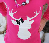 Hot Pink Black Deer Bow Outfit