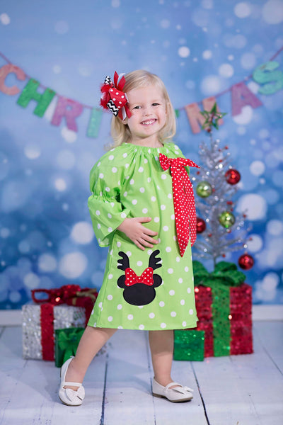 Reindeer Mouse Applique Dress