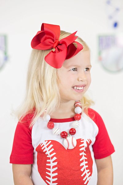 Solid Red Boutique Hair Bow