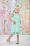 Aqua Fringe Dress