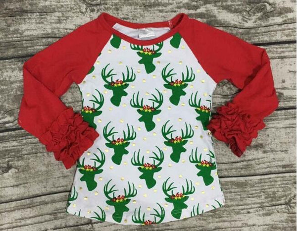 Reindeer Polka Dots Raglan Shirt