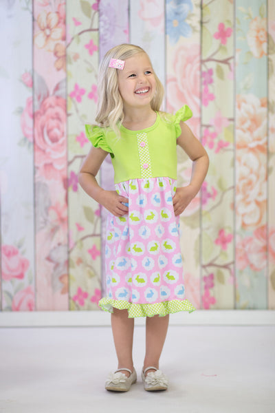 Bunny Flutter Sleeve Dress