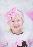 Light Pink White Polka Dots Bowband