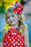 Red/White/Black Boutique Hair Bow