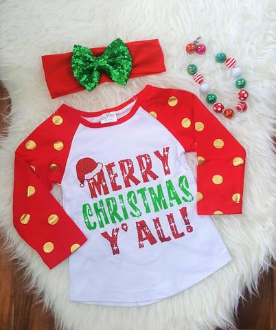 Merry Christmas Ya'll Raglan Shirt